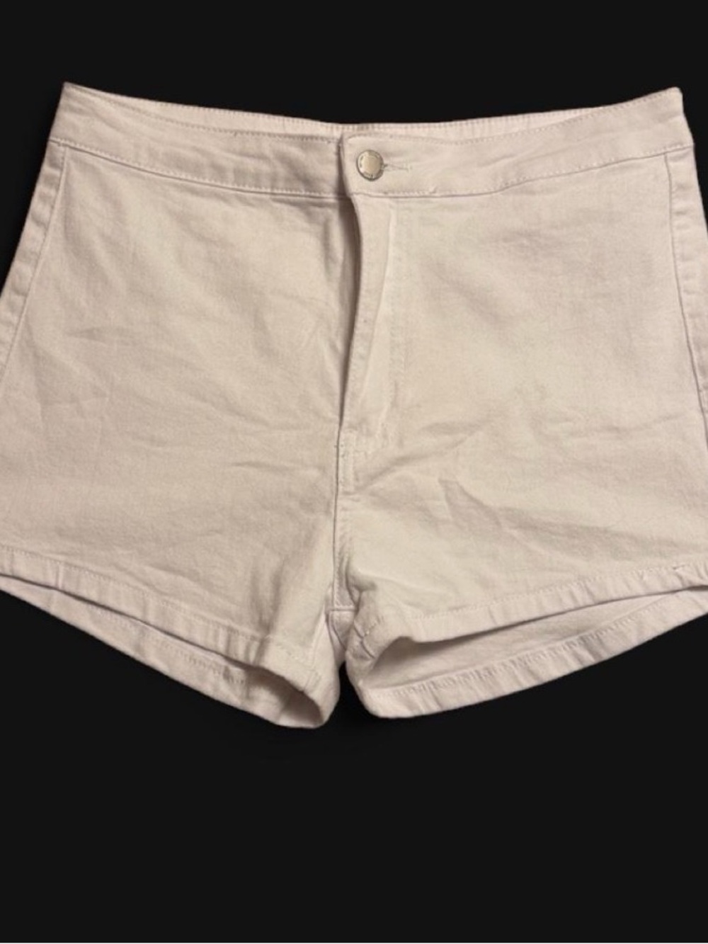 High-Rise White Denim Jean Shorts